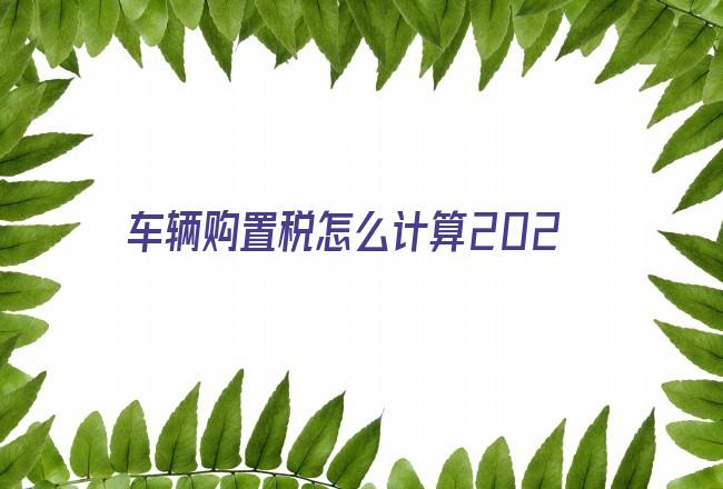 車輛購置稅怎么計算2022