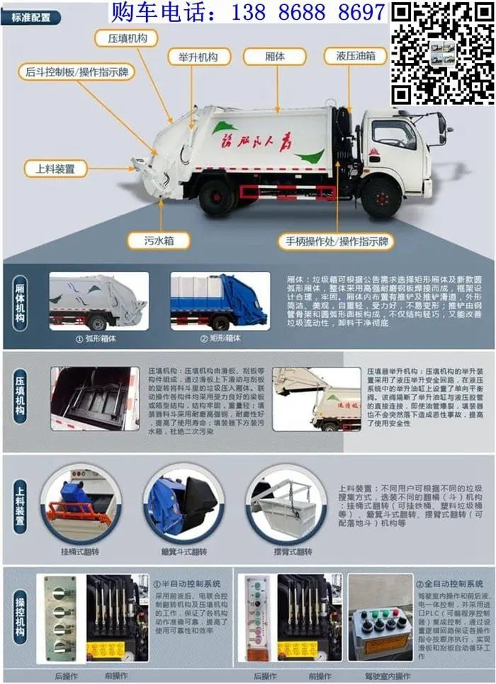 壓縮式垃圾車配件_河北壓縮式垃圾車圖片_壓縮式垃圾運(yùn)輸車價格